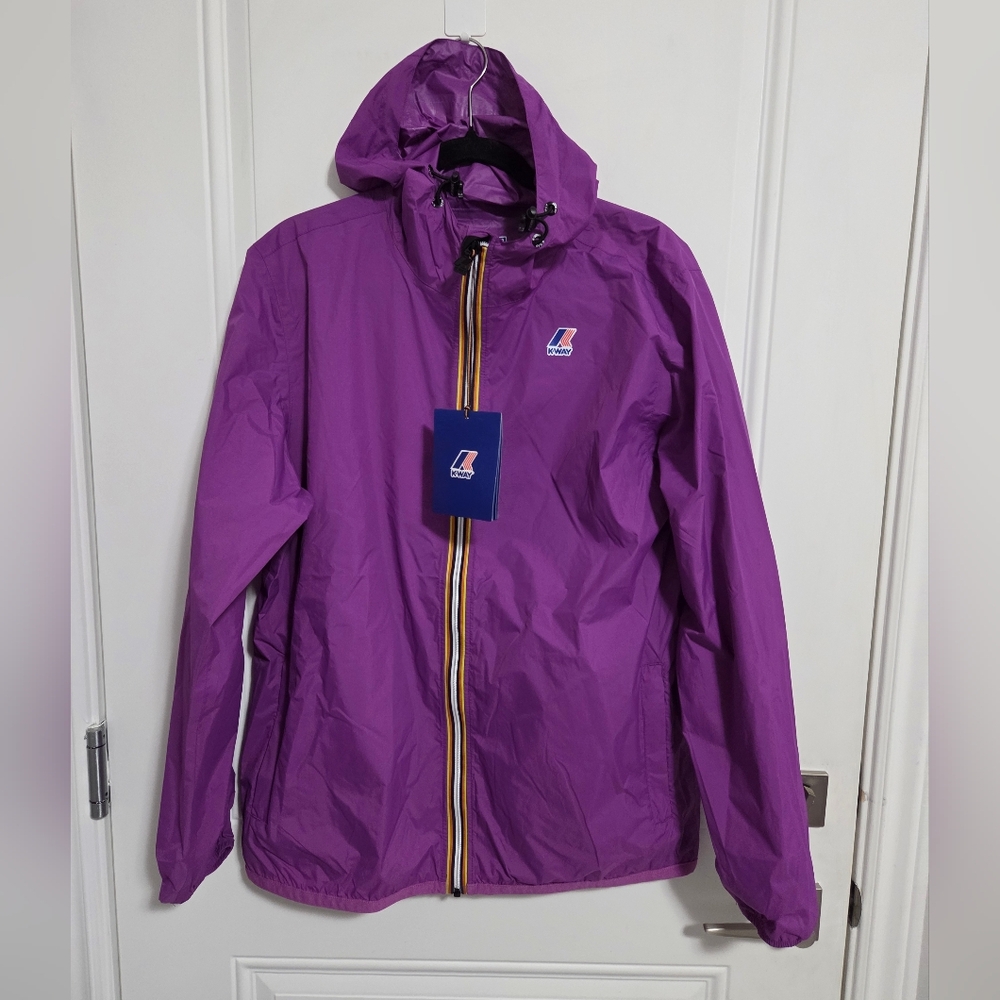 NWT - K-Way Le Vrai Claude 4.0 Unisex Packable Rain Jacket - Men L/Women XL